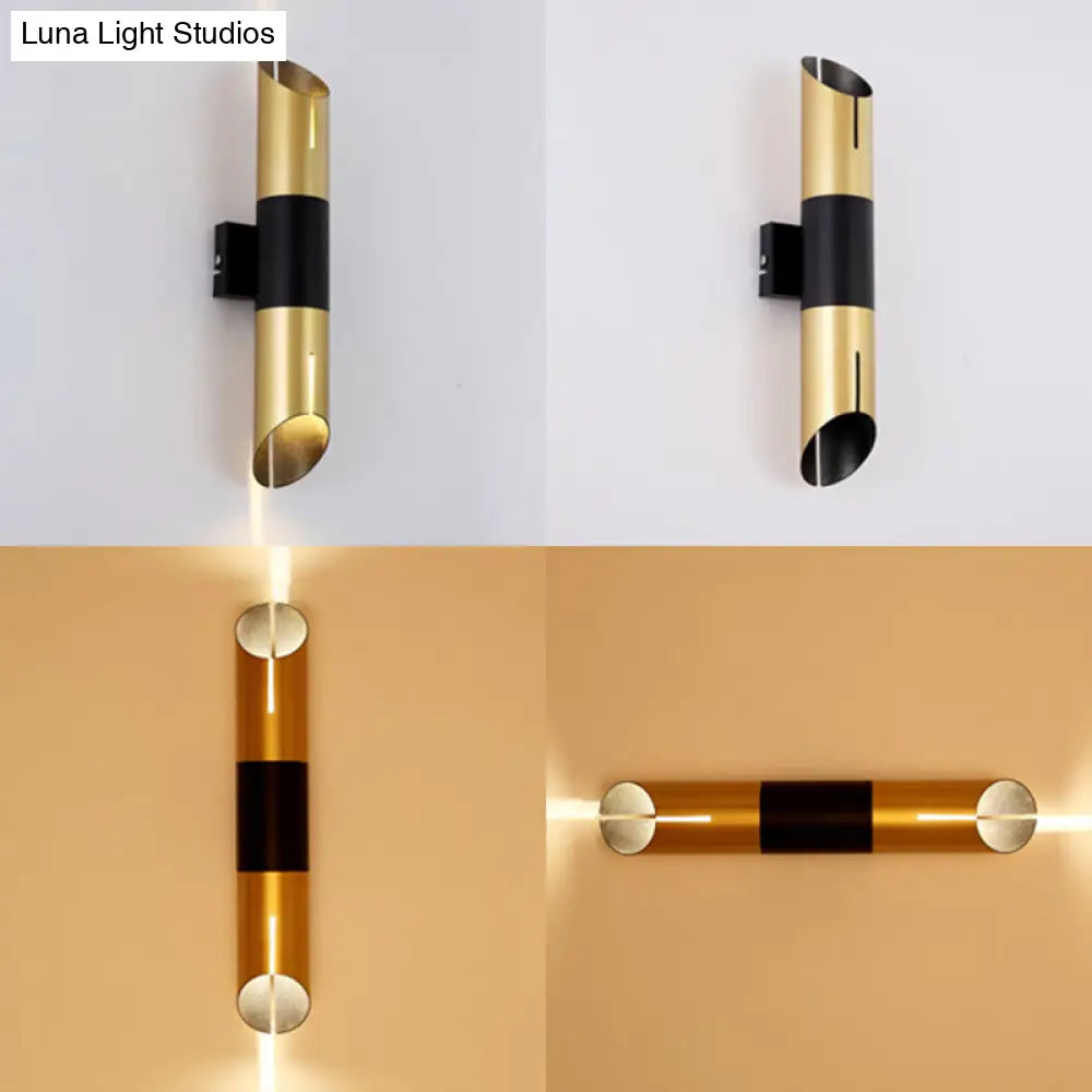 DecorBites™ Modern Rotatable Cylinder Wall Sconce with Integrated LED Golden Lighting