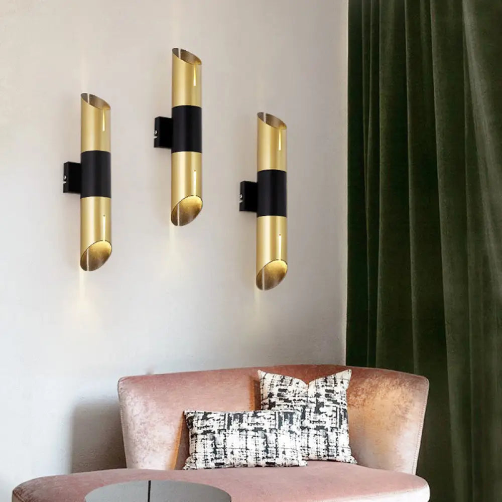DecorBites™ Modern Rotatable Cylinder Wall Sconce with Integrated LED Golden Lighting