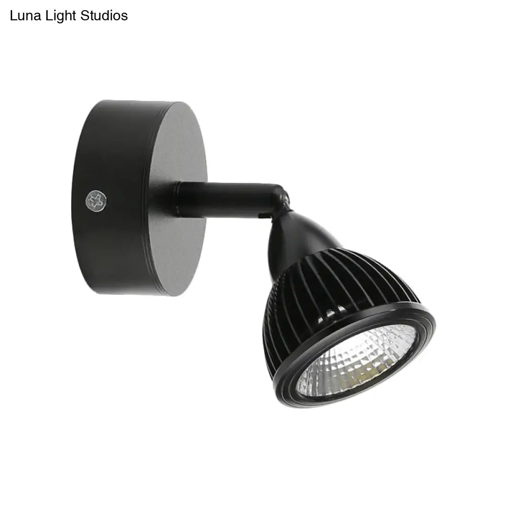 DecorBites™ Modern Rotatable Domed Wall Sconce Light - Metal LED Wall Lamp in Black/White with Switch, Warm/White Light Options