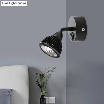 DecorBites™ Modern Rotatable Domed Wall Sconce Light - Metal LED Wall Lamp in Black/White with Switch, Warm/White Light Options