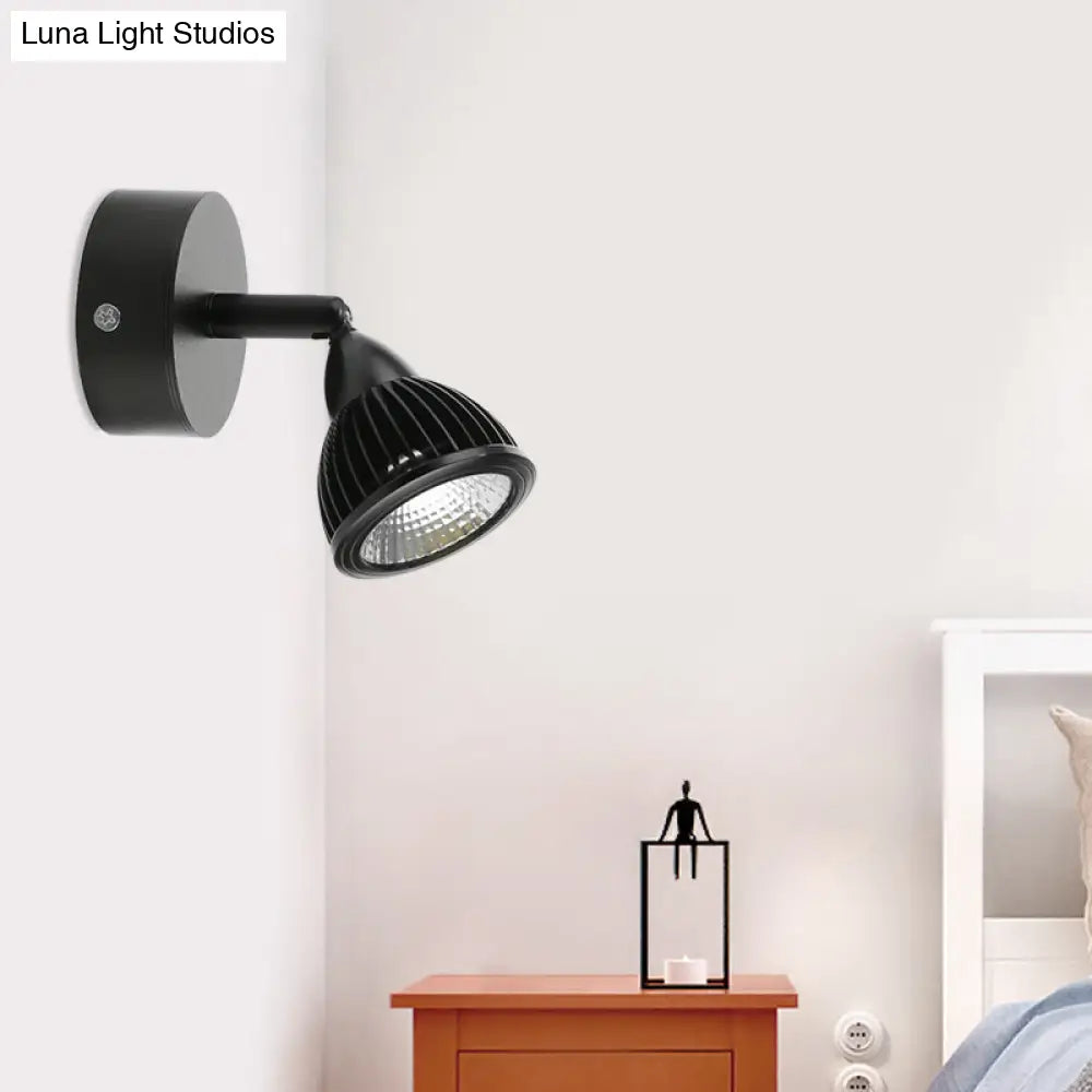 DecorBites™ Modern Rotatable Domed Wall Sconce Light - Metal LED Wall Lamp in Black/White with Switch, Warm/White Light Options