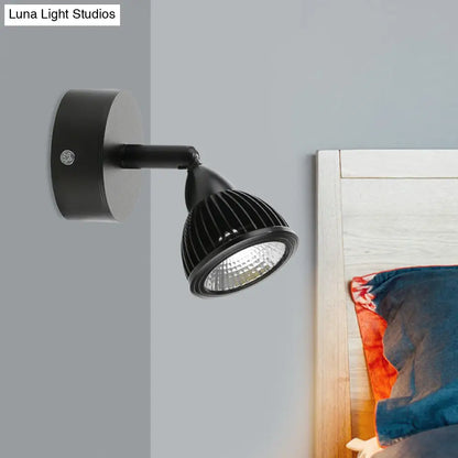 DecorBites™ Modern Rotatable Domed Wall Sconce Light - Metal LED Wall Lamp in Black/White with Switch, Warm/White Light Options