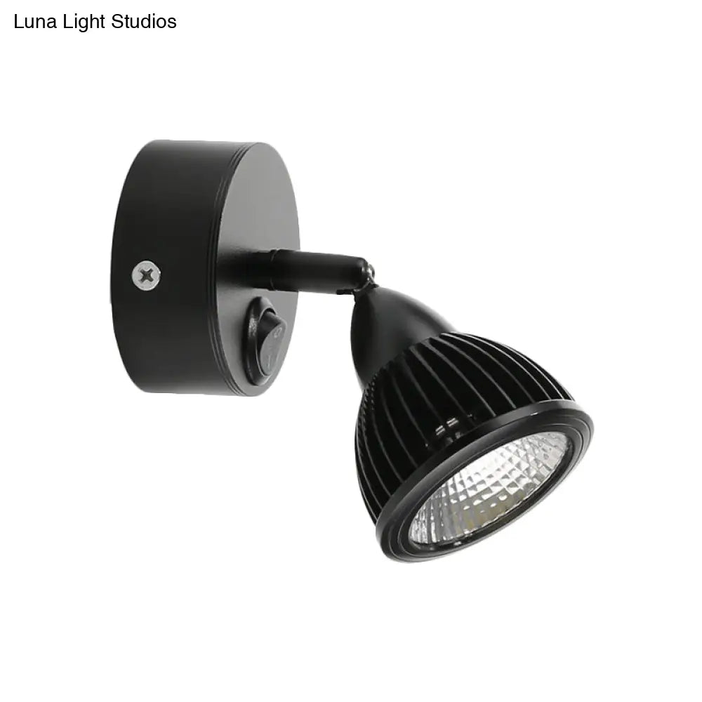 DecorBites™ Modern Rotatable Domed Wall Sconce Light - Metal LED Wall Lamp in Black/White with Switch, Warm/White Light Options