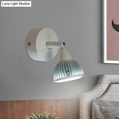 DecorBites™ Modern Rotatable Domed Wall Sconce Light - Metal LED Wall Lamp in Black/White with Switch, Warm/White Light Options