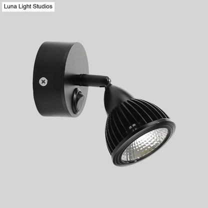 DecorBites™ Modern Rotatable Domed Wall Sconce Light - Metal LED Wall Lamp in Black/White with Switch, Warm/White Light Options