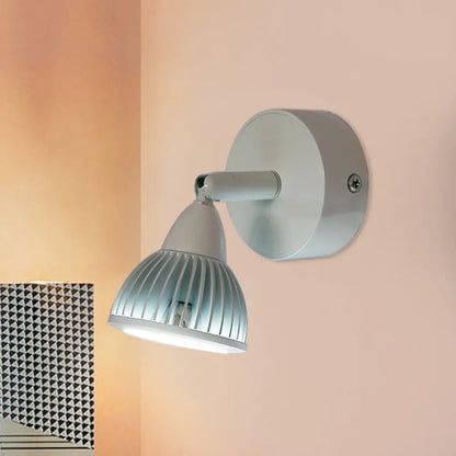 DecorBites™ Modern Rotatable Domed Wall Sconce Light - Metal LED Wall Lamp in Black/White with Switch, Warm/White Light Options
