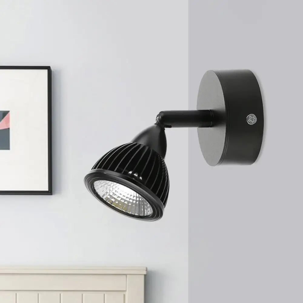 DecorBites™ Modern Rotatable Domed Wall Sconce Light - Metal LED Wall Lamp in Black/White with Switch, Warm/White Light Options
