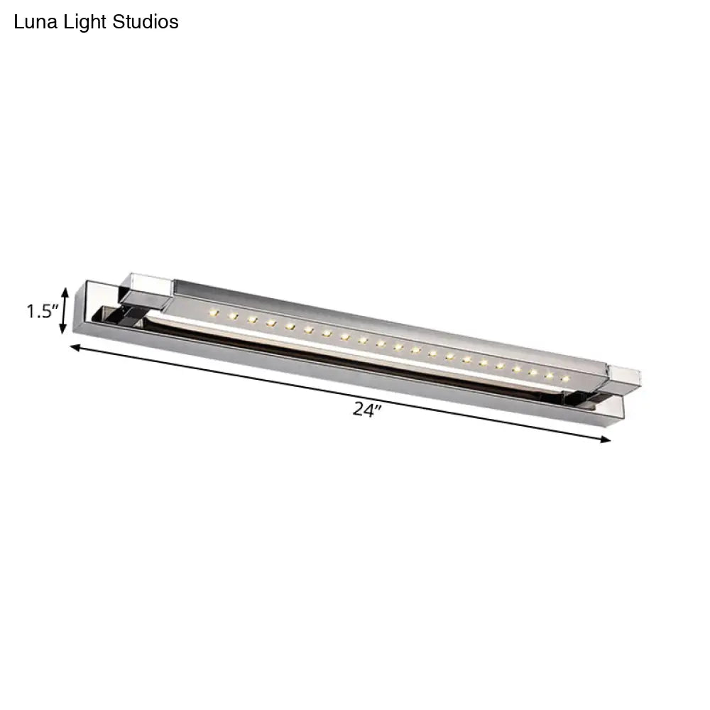 DecorBites™ Modern Rotatable Stainless Steel LED Vanity Sconce Light - 18.5"/24" - Chrome, Warm/White Lighting