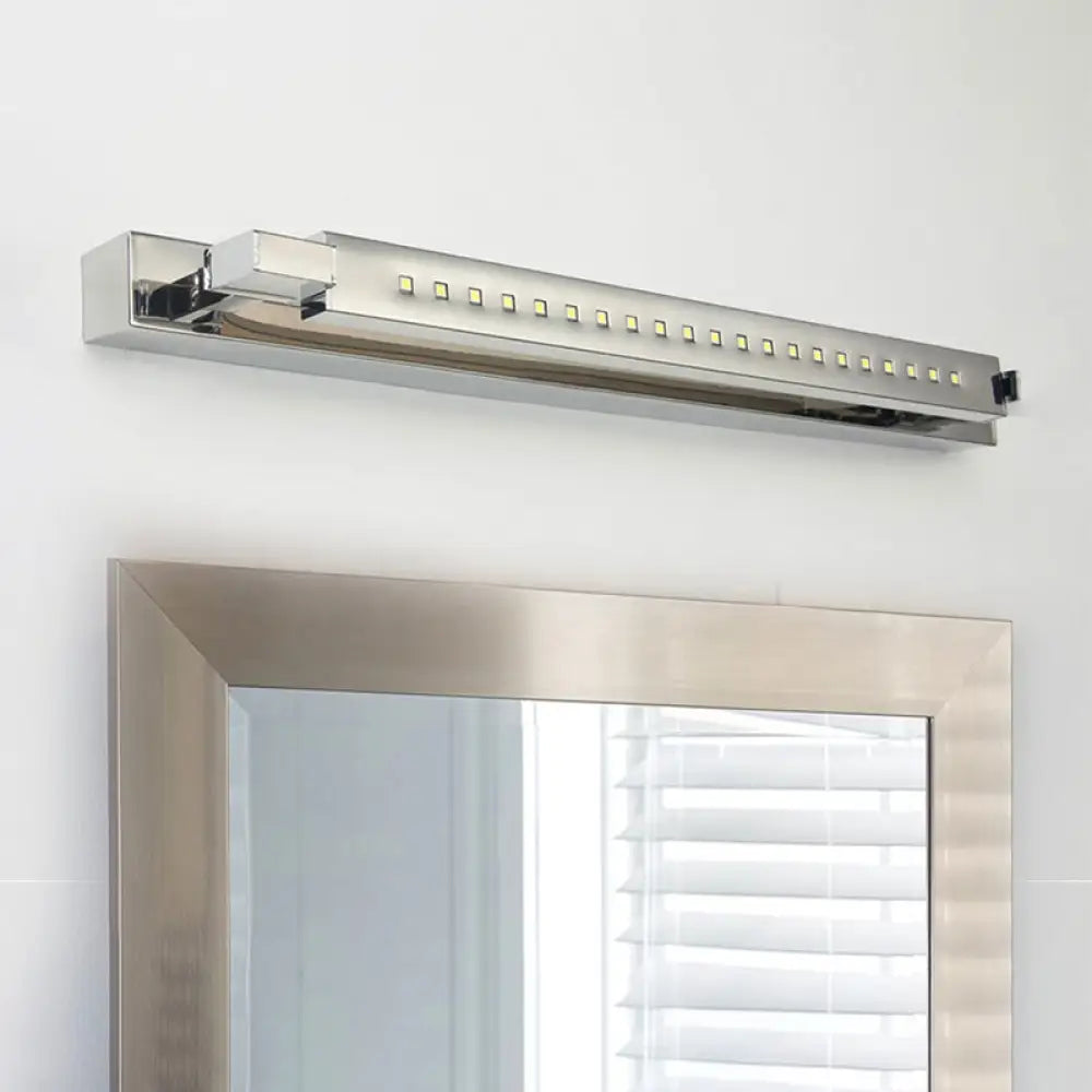 DecorBites™ Modern Rotatable Stainless Steel LED Vanity Sconce Light - 18.5"/24" - Chrome, Warm/White Lighting