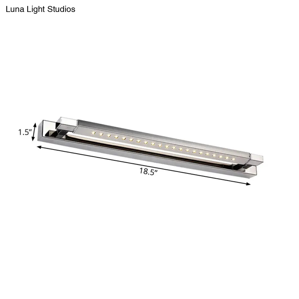 DecorBites™ Modern Rotatable Stainless Steel LED Vanity Sconce Light - 18.5"/24" - Chrome, Warm/White Lighting