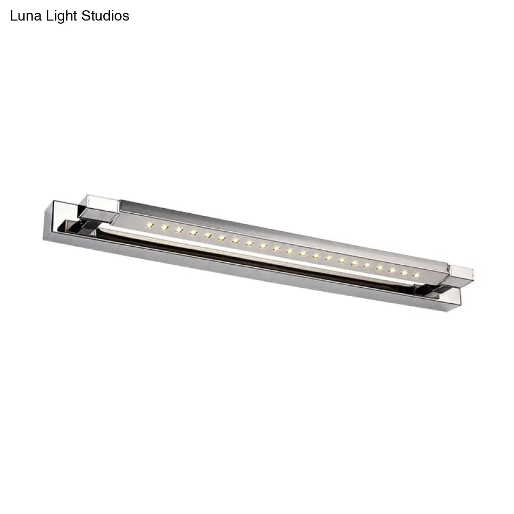 DecorBites™ Modern Rotatable Stainless Steel LED Vanity Sconce Light - 18.5"/24" - Chrome, Warm/White Lighting