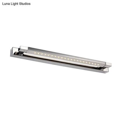 DecorBites™ Modern Rotatable Stainless Steel LED Vanity Sconce Light - 18.5"/24" - Chrome, Warm/White Lighting
