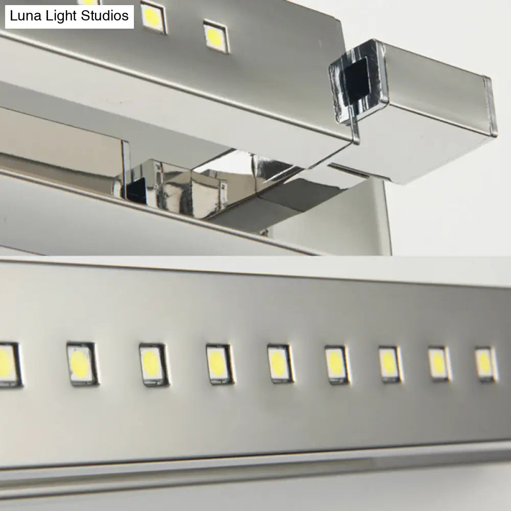 DecorBites™ Modern Rotatable Stainless Steel LED Vanity Sconce Light - 18.5"/24" - Chrome, Warm/White Lighting