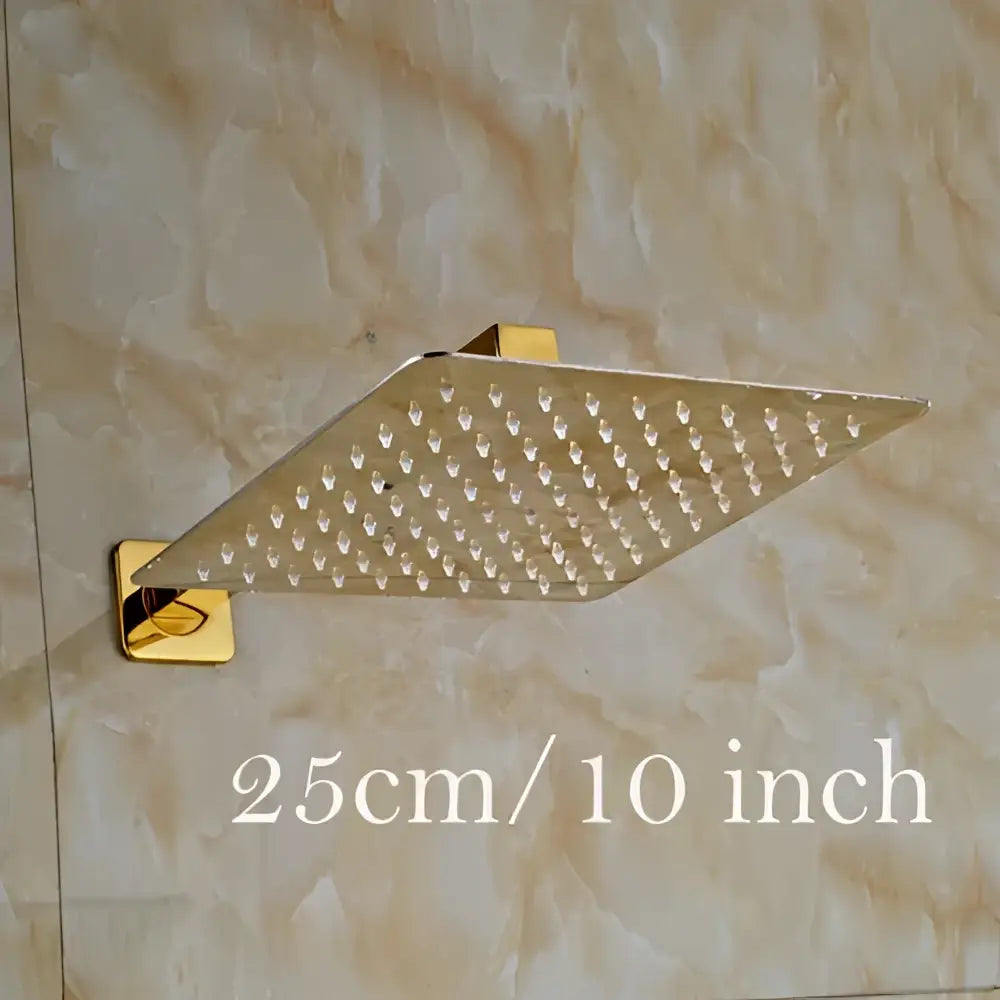 Modern round gold ultrathin rainfall shower head set bathroom