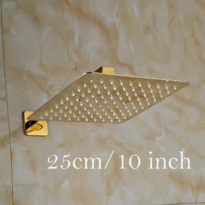 Modern round gold ultrathin rainfall shower head set bathroom