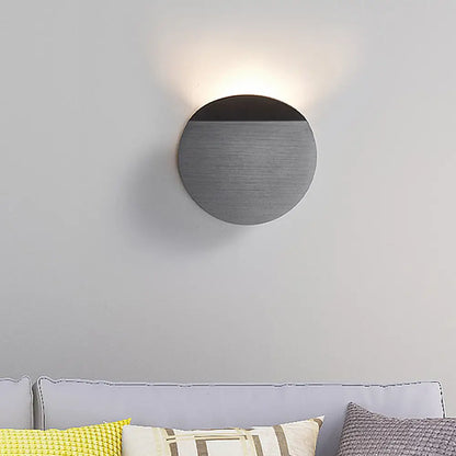 DecorBites™ Modern Round Metal Wall Sconce Light - Black/Grey/White LED - Corridor Wall Mount