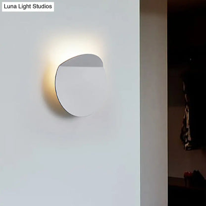 DecorBites™ Modern Round Metal Wall Sconce Light - Black/Grey/White LED - Corridor Wall Mount