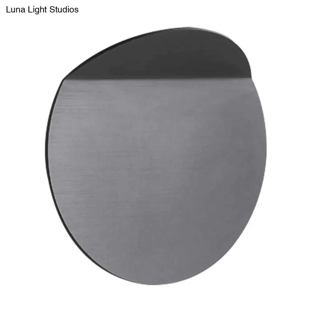 DecorBites™ Modern Round Metal Wall Sconce Light - Black/Grey/White LED - Corridor Wall Mount