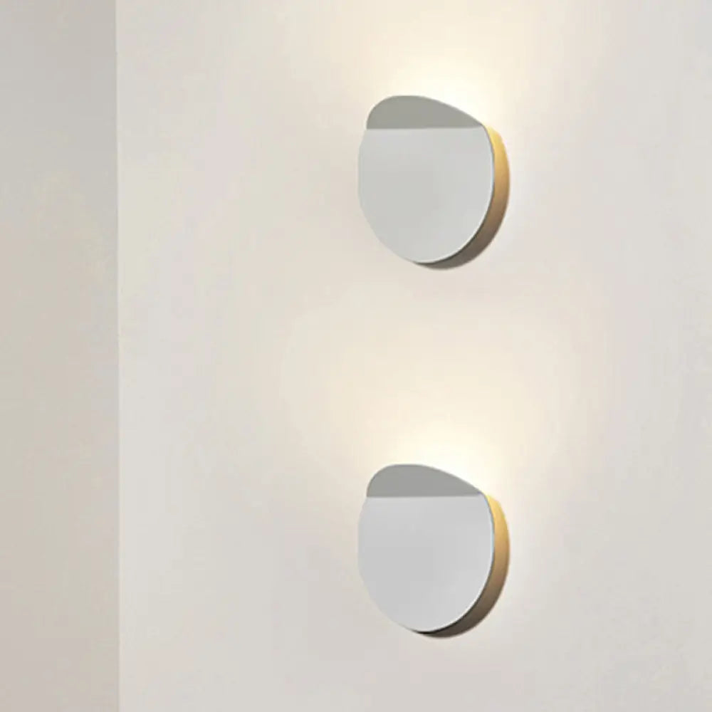 DecorBites™ Modern Round Metal Wall Sconce Light - Black/Grey/White LED - Corridor Wall Mount