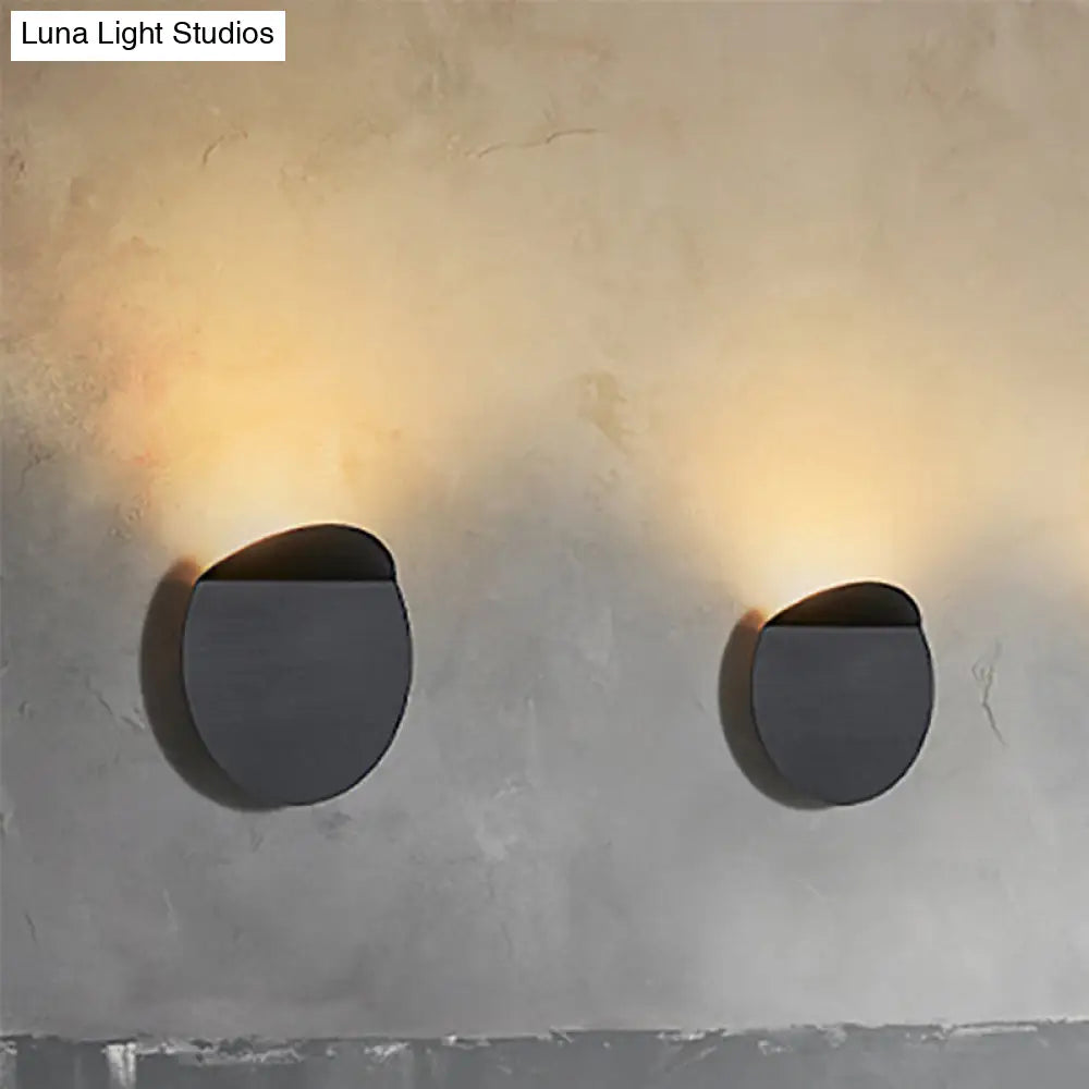 DecorBites™ Modern Round Metal Wall Sconce Light - Black/Grey/White LED - Corridor Wall Mount