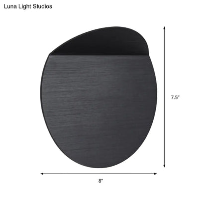 DecorBites™ Modern Round Metal Wall Sconce Light - Black/Grey/White LED - Corridor Wall Mount