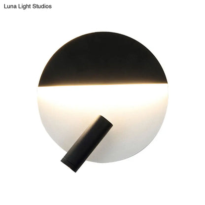 DecorBites™ Modern Round Wall Lamp - Black/White with LED Spotlight