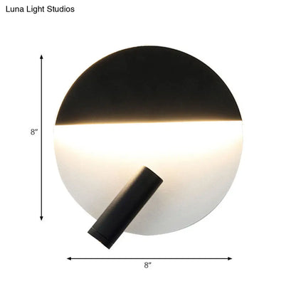 DecorBites™ Modern Round Wall Lamp - Black/White with LED Spotlight