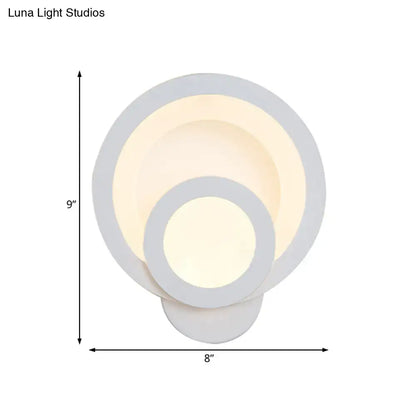 Modern round white led wall light – stairway warm white 8 inch fixture