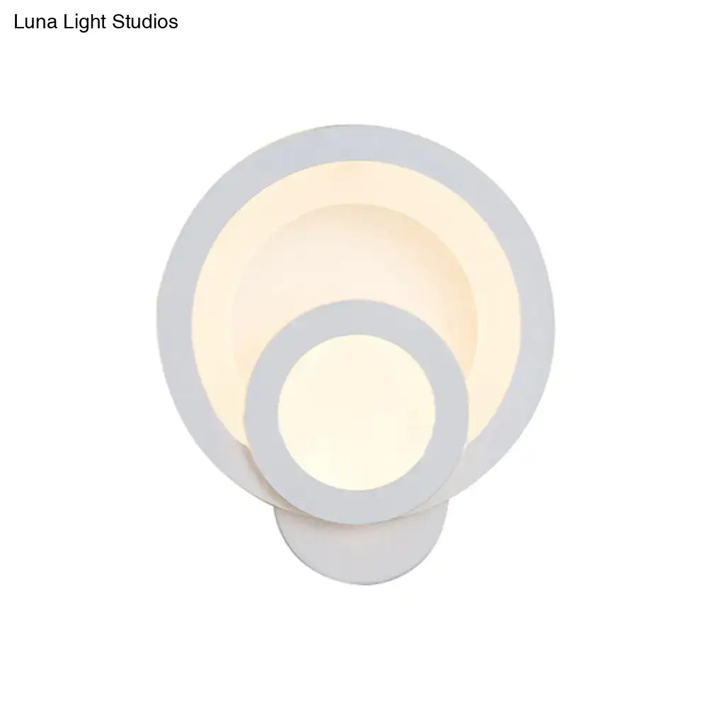 Modern round white led wall light – stairway warm white 8 inch fixture