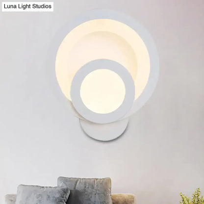 Modern round white led wall light – stairway warm white 8 inch fixture