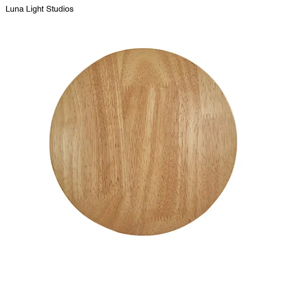 Modern round wood led wall lighting living room light fixture