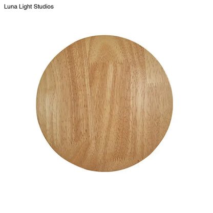Modern round wood led wall lighting living room light fixture