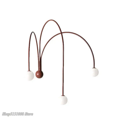 Modern rust branch glass wall lamps bedroom sconce
