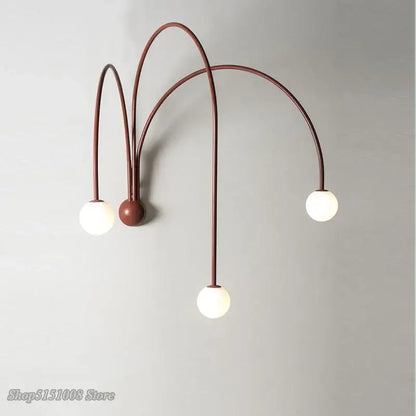 Modern rust branch glass wall lamps bedroom sconce