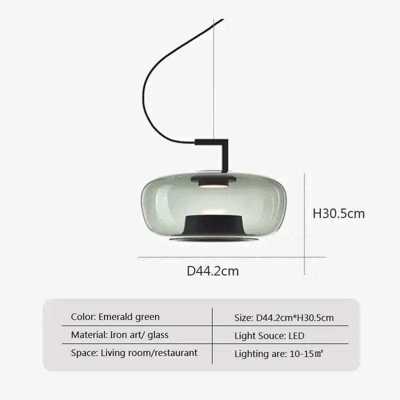Modern sage green brokis glass pendant lamp dining room light