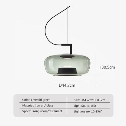 Modern sage green brokis glass pendant lamp dining room light