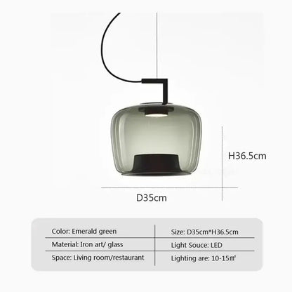 Modern sage green brokis glass pendant lamp dining room light