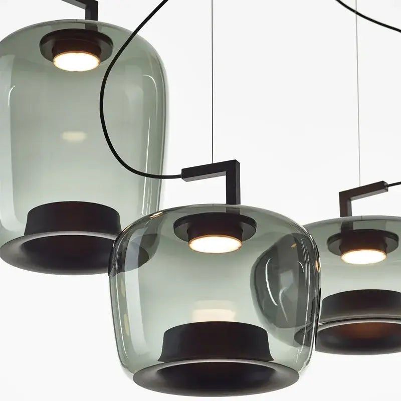 Modern sage green brokis glass pendant lamp dining room light