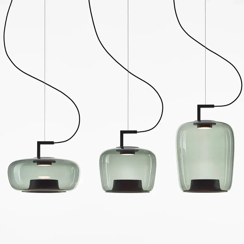 Modern sage green brokis glass pendant lamp dining room light