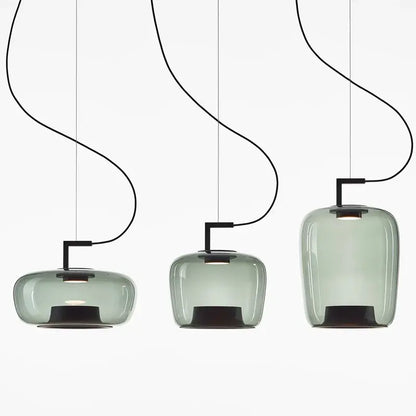 Modern sage green brokis glass pendant lamp dining room light