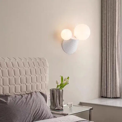 Modern sage green cactus resin glass wall lamp bedroom