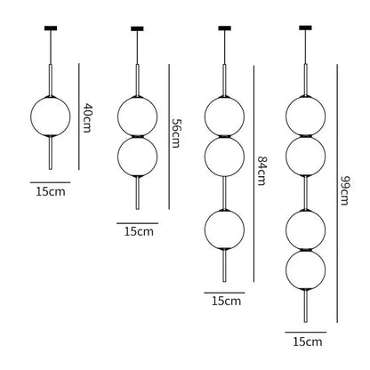 Modern sage green glass ball led pendant lamps for living room