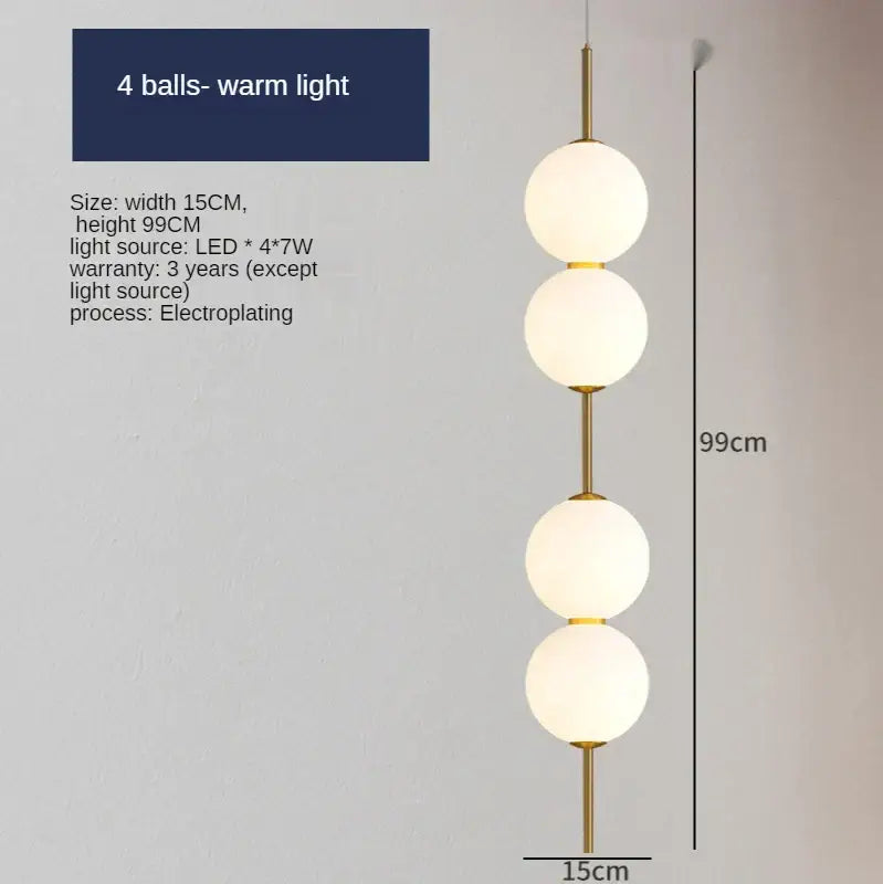 Modern sage green glass ball led pendant lamps for living room