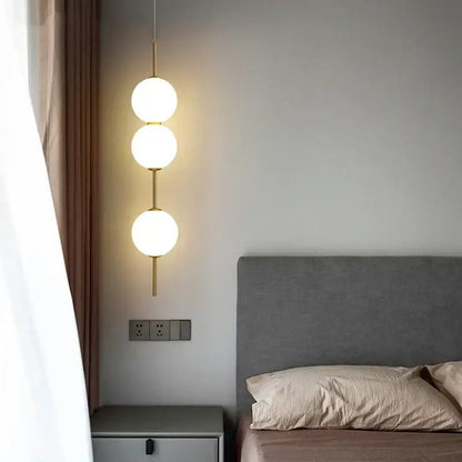 Modern sage green glass ball led pendant lamps for living room