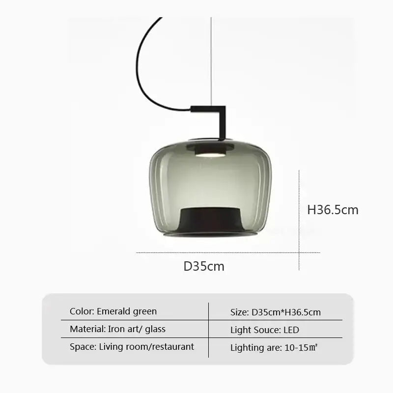 Modern sage green glass pendant lamp dining room set of 3