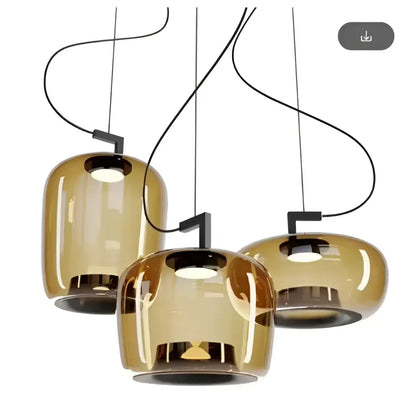 Modern sage green glass pendant lamp dining room set of 3
