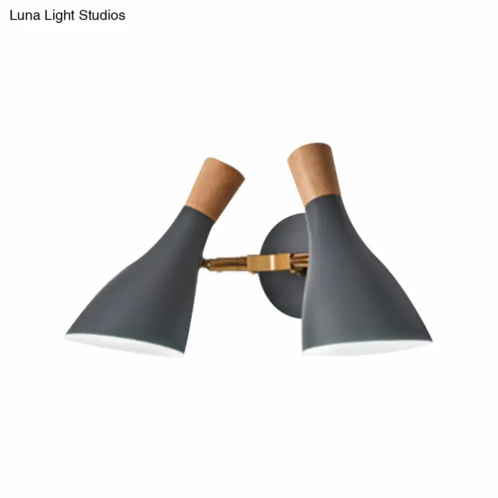 Modern sage green & gray double shade wall sconce living room light