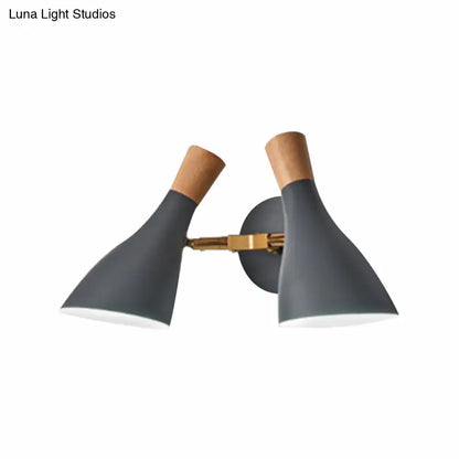 Modern sage green & gray double shade wall sconce living room light