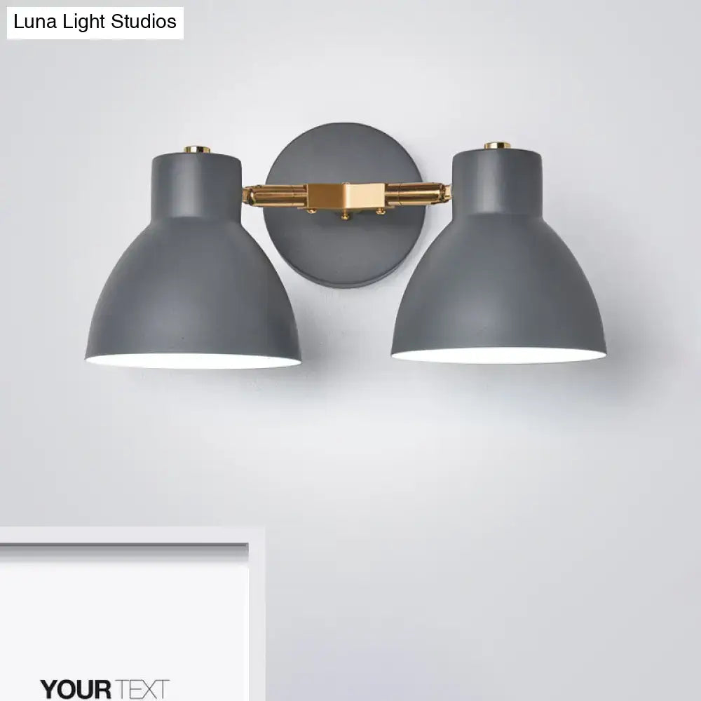 Modern sage green & gray double shade wall sconce living room light