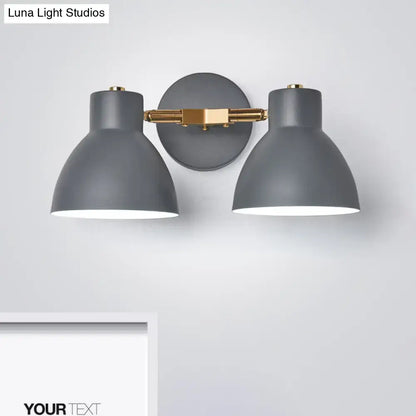 Modern sage green & gray double shade wall sconce living room light